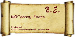 Nádassy Endre névjegykártya